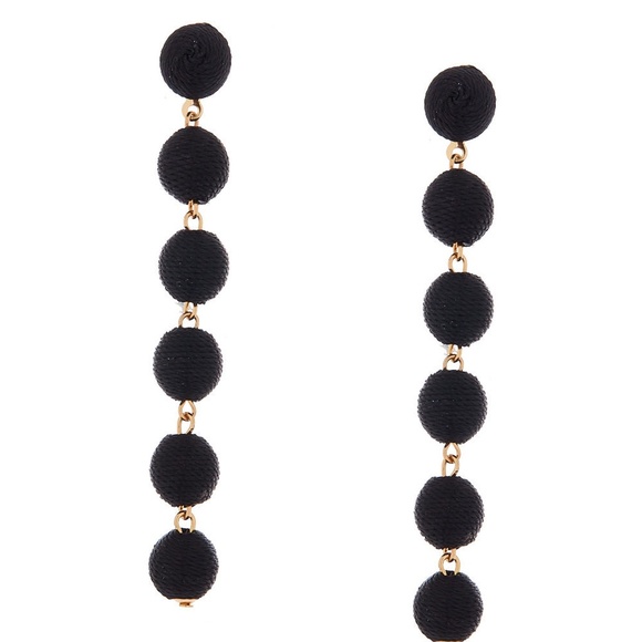 Icing Jewelry - NEW Black 3" Thread Wrapped Ball Drop Earrings NWT